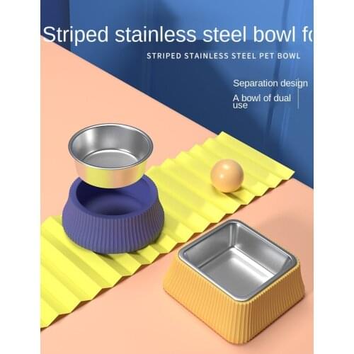 Dog Bowl Dog Food Basin Stainless Steel Dog Rice Basin Water Grain Bowl Cat Bowl Cat Food Basin Pet Bowl Supplies