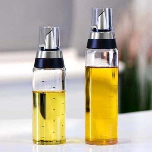 Glass Oil Bottle For Kitchen Olive Oil Dispenser With cover Leak proof Pour Spout Oil and Vinegar Dispenser Oil Carafe Decanter