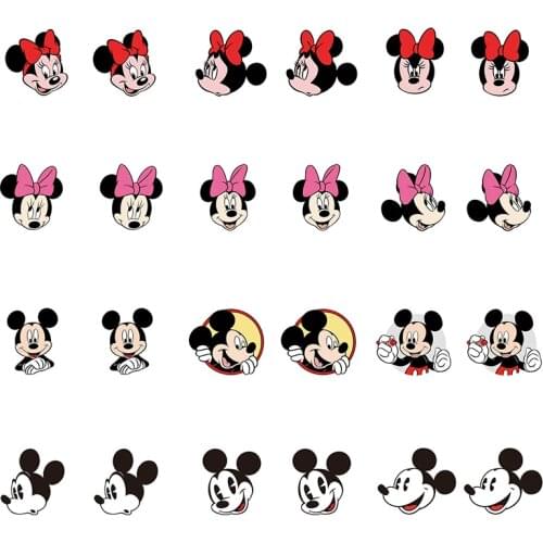 Disney Mickey Mouse Cartoon Minnie Avatar Cute Funny Personality Shape Epoxy Resin Ear Clips New Ear Accessories