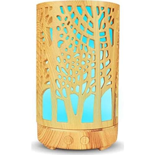 Air Humidifier Aroma Essential Oil Diffuser 7 Color Led Night Light Air Purifier Hollow Cylinder for Home Bedroom Humificador