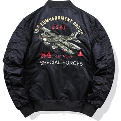 Spring Bomber Jacket Men Sukajan Yokosuka Souvenir Embroidered MA1 Coat Military Flight Hip Hop Baseball Streetwear 2021