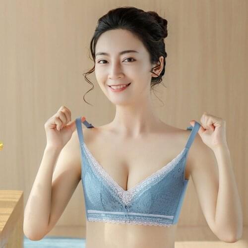 Roseheart Sexy Women Black Red Blue Lace Padded Bras Push Up Wireless Bras Bralette Cup A B C Underwear Female Bras Plus Size