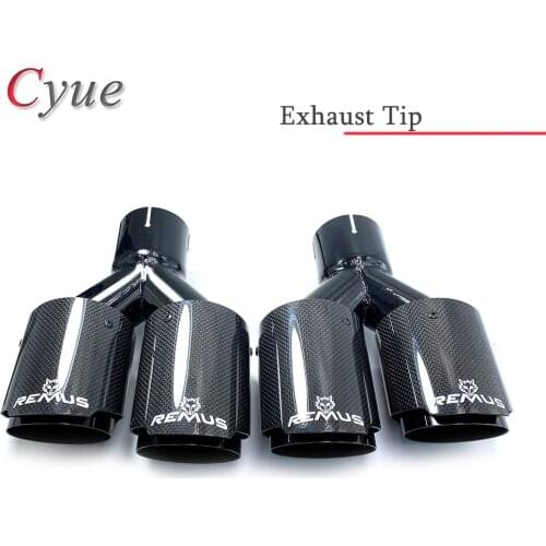 1pair of Y-shaped smooth straight-edged carbon fiber exhaust pipe dual exhaust pipe stainless steel silencer pipe