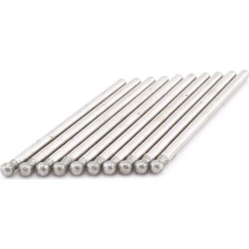 10Pcs Diamond Grinding Bit 1 1.5 2 2.5 3 4mm Spherical Head 150 Grit Type