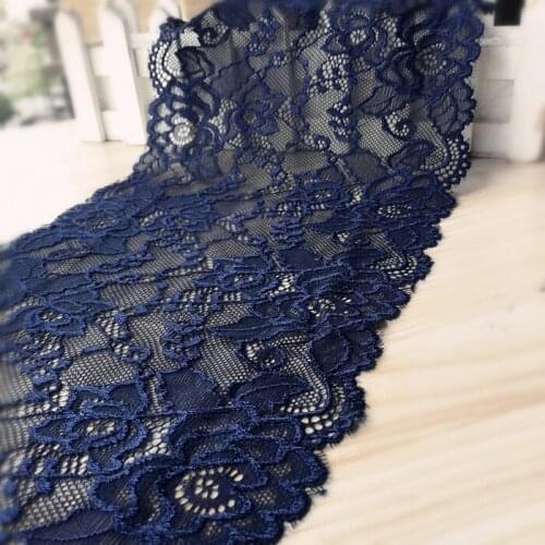 2meter Dark Blue elastic lace fabric skirt bed skirt doll clothes Elastic lace trim diy clothes accessories