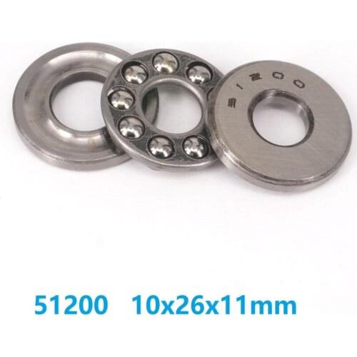 20pcs 51200 Axial Ball Thrust Bearing plane thrust ball bearing 10x26x11 10*26*11 mm