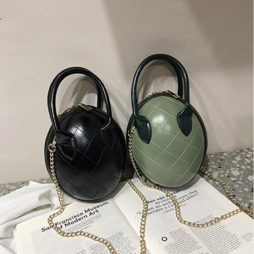 2019 Handbags Women Fashion Embriodery Lines Small Circular Bags Casual Chain Shoulder Bags High Quality Crossbody Bags A1-83