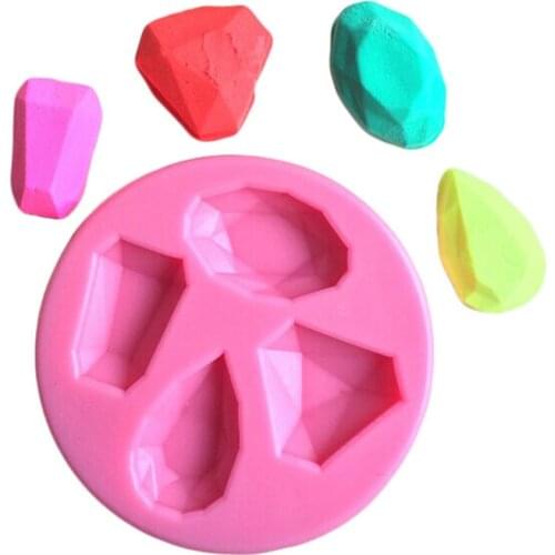 3D Diamond Gem Shape Embossed Cake Silicone Mold Decoration Fondant Chocolate Pudding Tools Cookie DIY Kitchen Baking Molds D155