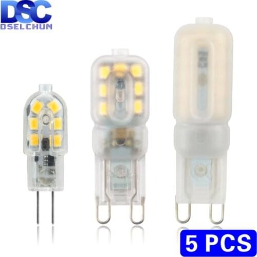 5pcs/lot LED Bulb 3W 5W G4 G9 Light Bulb AC 220V DC 12V LED Lamp SMD2835 Spotlight Chandelier Lighting Replace Halogen Lamps