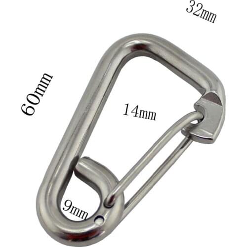 6mm*60mm, Asymmetric snap hook stainless steel 304 wholesale spring hook marine hardware boat hardware