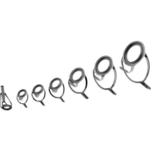 7pcs Spinning Rod Guides Tip with Eyelets, Fishing Rod Guide Replacement Tip Spare Parts Repair