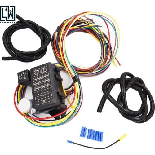 8 CIRCUIT UNIVERSAL WIRE HARNESS MUSCLE CAR HOT ROD STREET ROD RAT ROD NEW