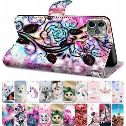 For Case Huawei Mate 10 Lite Mate 20 Lite Mate 30 Pro Flip Leather Book Cover Phone Case Tiger Wolf Lion Cat Dog Tower DP08F