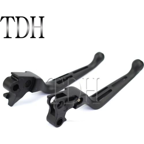 Black Motorcycle Slotted Wide Blade Brake Clutch Handle Levers For Harley Sportster 883 1200 Dyna Street Bob FXDB Heritage