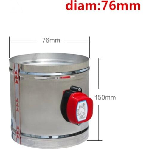 220V 1Nm Actuator Air Damper Valve Electric Air Duct Motorized Damper Ventilation Pipe Valve 51-200mm Stainless Steel