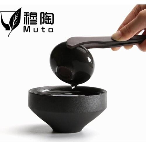Wooden tea spoon set ceremony accessories wash tazas zestaw do matcha custo stoneware basin bowl chinese tea cup blue ceramic