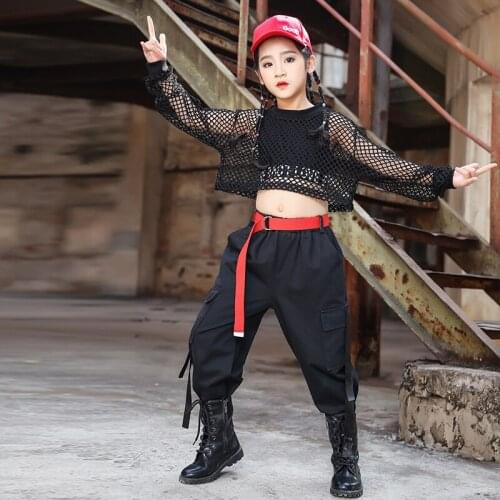 Childrens Jazz Dance Costumes Girls Street Catwalk Performance Clothes For Kids Hip-Hop Clothes Tide 110-170 Cm Height DWY4017