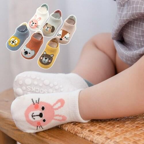 0-3T Newborn Kid Baby Socks Animals Cartoon Print Non-slip Socks Shoes Cute Sweet Stretch Cotton Boat socks Accessories