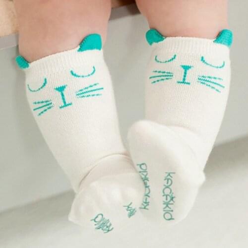 Unisex Baby socks floor Cute Infant Cotton Printed Cute Cat Anti-slip Soft Knee Socks Slipper Kids winter sock T0176