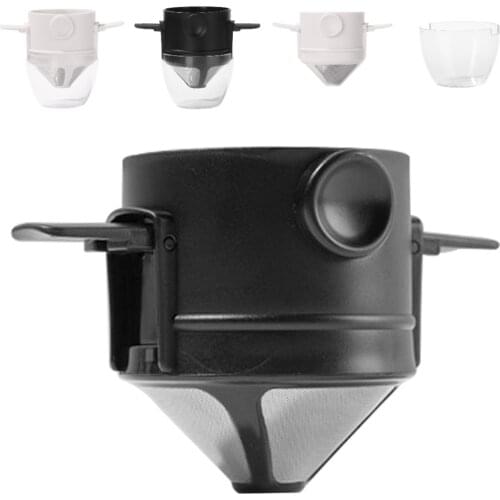 Coffee Filter Portable Stainless Steel Drip Coffee Tea Holder Reusable Funnel Baskets Reusable Infuser and Stand Coffee Dripper