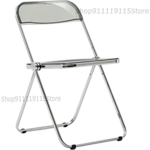 Customized Transparent Folding Dining Chair Back Simple Home Dining Chair Net Red Ins Makeup Chair Acrylic Crystal Photo Chair
