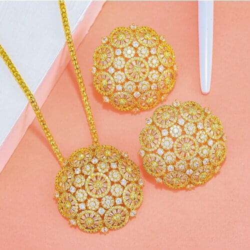 KellyBola Exclusive Charm Jewellery Luxury Necklace Earring 2 PCS Jewelry Bridal Wedding Zirconia Party Jewelry Set for Women