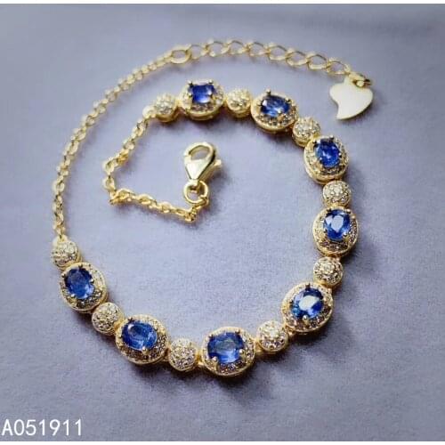 KJJEAXCMY fine jewelry natural sapphire 925 sterling silver new women hand bracelet support test classic