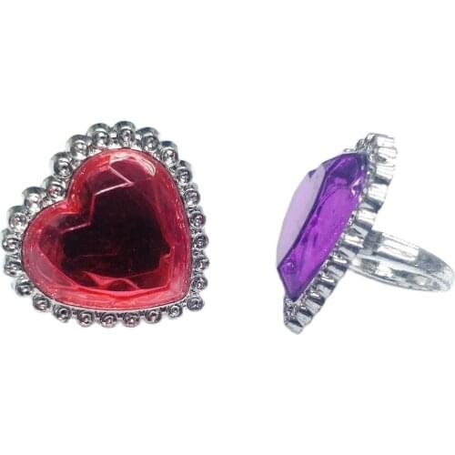 5 pcs heart DIAMOND Girl Rings R1466S Toy Princess Birthday Party Favor Wedding Pinata Bag Filler Loot Gag Prize CHRISTMAS XMAS