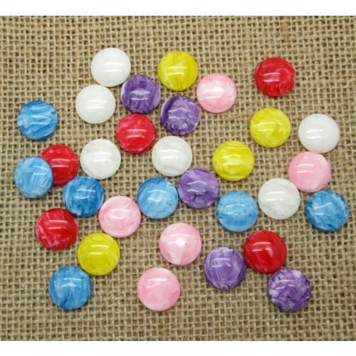 50Pcs Mixed Resin Round Decoration Crafts Flatback Cabochon Scrapbooking Fit Hair Clips Embellishments Beads Diy