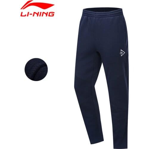 Li-Ning Men The Trend Sweat Pants Winter WARM AT Fleece Regular Fit 66% Polyester 34% Cotton LiNing Sports Pants AKLP583 COND19