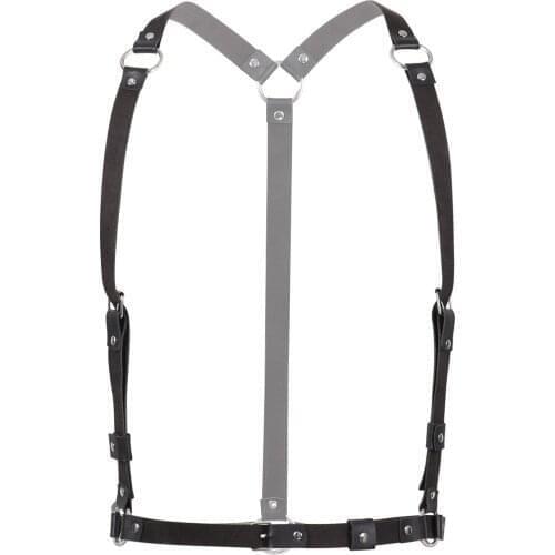Mens Gothic Muscle Vest Crop Top Body Chest Harness Belt Hollow PU Leather Rave Tanks Homme Sexy Restraints Y-Shape Tops Costume
