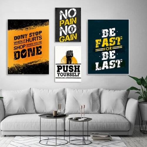 Gym Wall Decor Motivational Phrase Inspiring Words for Fitness Canvas Painting Print Don't Give Up Picture Muscle Home Decor