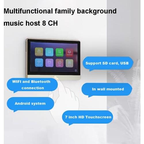 WIFI Wall Amplifier Bluetooth Home Theater Amplifiers Audio Amplificador Mini AMP Android Background Music Host with TouchScreen