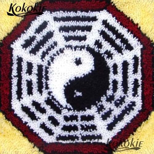 Threads embroidery Latch Hook Rug Kits cross stitch sets sale Tai Chi Gossip cushion mat diy Crocheting Rug Yarn Needlework