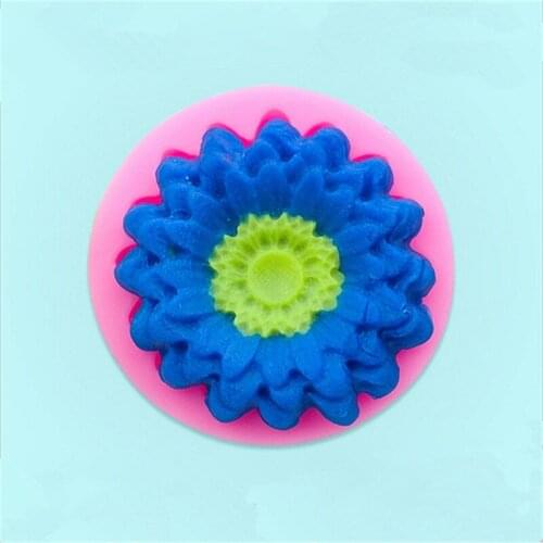 New 3D Chrysanthemums Soap Mold Flowers Silicone Moulds Candle Molds Sunflower Cake Decoration Tools Wholesale