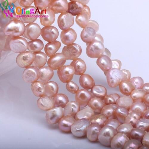 OlingArt between 7-8MM 1string Lavender color irregular oval beads DIY Bracelet earrings choker Jewelry Making NEW