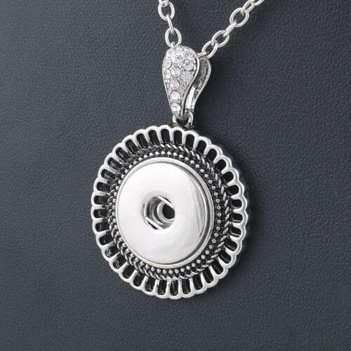 Wholesale 18mm Xinnver Snap Button Vintage Necklace Pandent With Chain ZG065