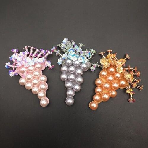 Grapes Patches Rhinestones Sewing on Crystal Motifs Patches for Children kids Women Sequins Clothes Diy Accessories