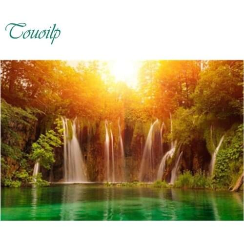Full diamond embroidery scenic full diamond painting cross stitch diy diamond painting landscape round diamond waterfall