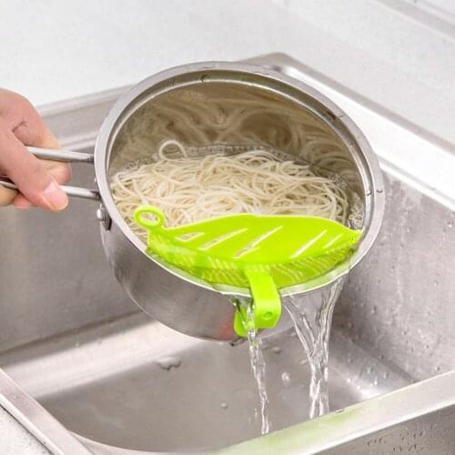 1PC Leaf Shape Durable Clean Rice Wash Sieve Beans Peas Cleaning Gadget Kitchen Clips Tools