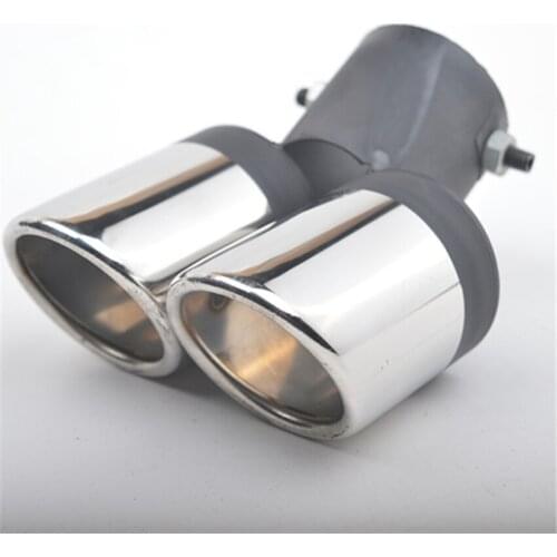 Resonated High Performance Exhaust Tip, Stainless Steel Slanted Cut Bolt-on Exhaust Tip Dual Exhaust Muffler Tip for Cars