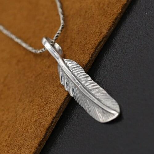 S925 Sterling Silver Takahashi Goro Jewelry Retro Thai Silver Handmade Eagle Wings Trumpet Feather Pendants