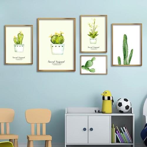 Modern Minimalist Cactus Decorative Painting Wall Art Poster Canvas Painting Bathroom Living Room Home Decor