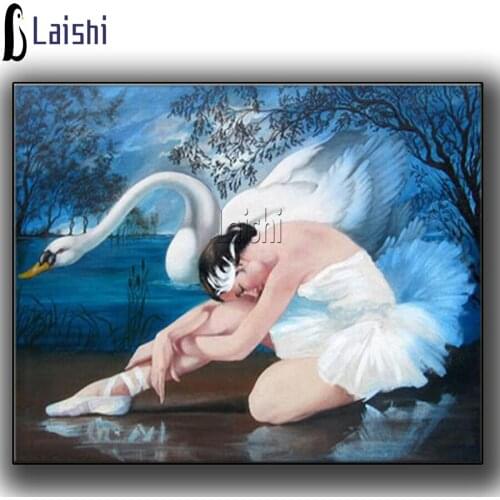 Full diamond 5D DIY diamond painting water ballerina diamond embroidery swan animal night mosaic rhinestone home decoration
