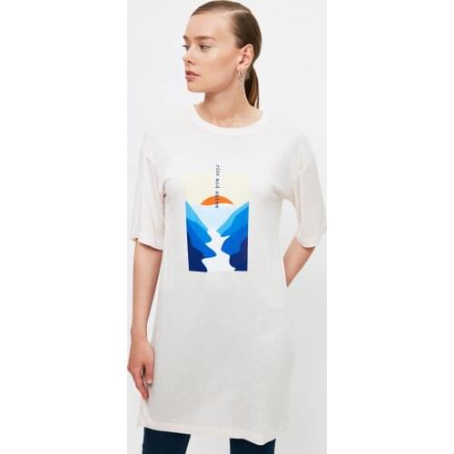 Trendyol Printed Knitted Tunic T-shirt TCTSS21TN0217
