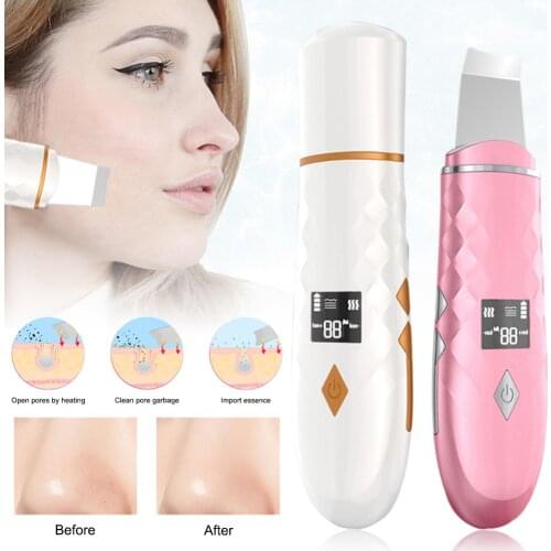 Ultrasonic Skin Scrubber Ion Deep Face Cleaning Machine Peeling Shovel Facial Pore Cleaner Vibration Lift Machine Beauty
