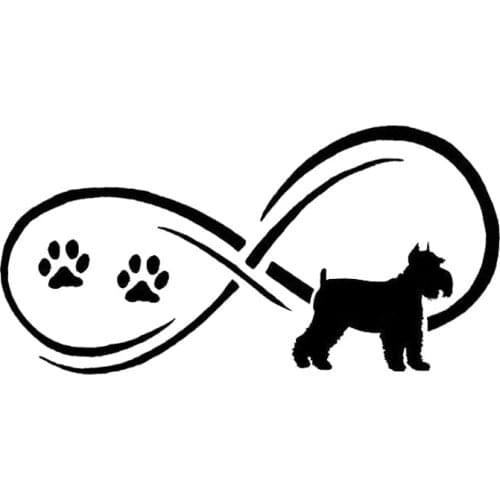 Cartoons Car Sticker Car Styling Schnauzer Dog Paw Body Vinyl Motorcycl Decals Cover Scratches Waterproof PVC 18cm X 9cm