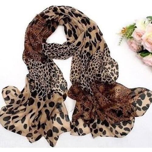 Women Leopard Print Chiffon Scarf Scarves Fashion Women Ladies Scarf Winter Shawls Long Soft Style Multifunction Printed Sc H5E2