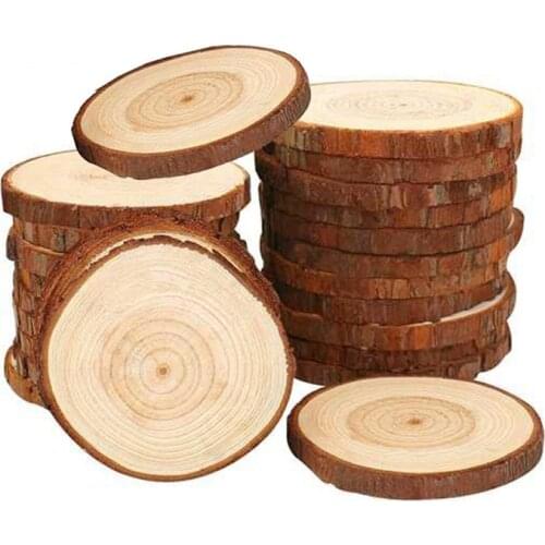 Natural Wood Slices Craft Unfinished Wood Shapes Kit Arts Wood Slices Pine Christmas Ornaments DIY Crafts Decoration Home