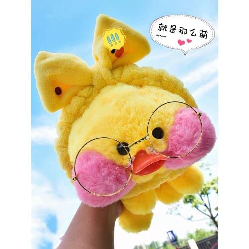 1pc cartoon hair band yellow duck plush paper towel Vehicle tissue box napkin case stuffed toy gift